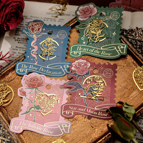 Rose Theme Hollow Metal Bookmark Book Clips a