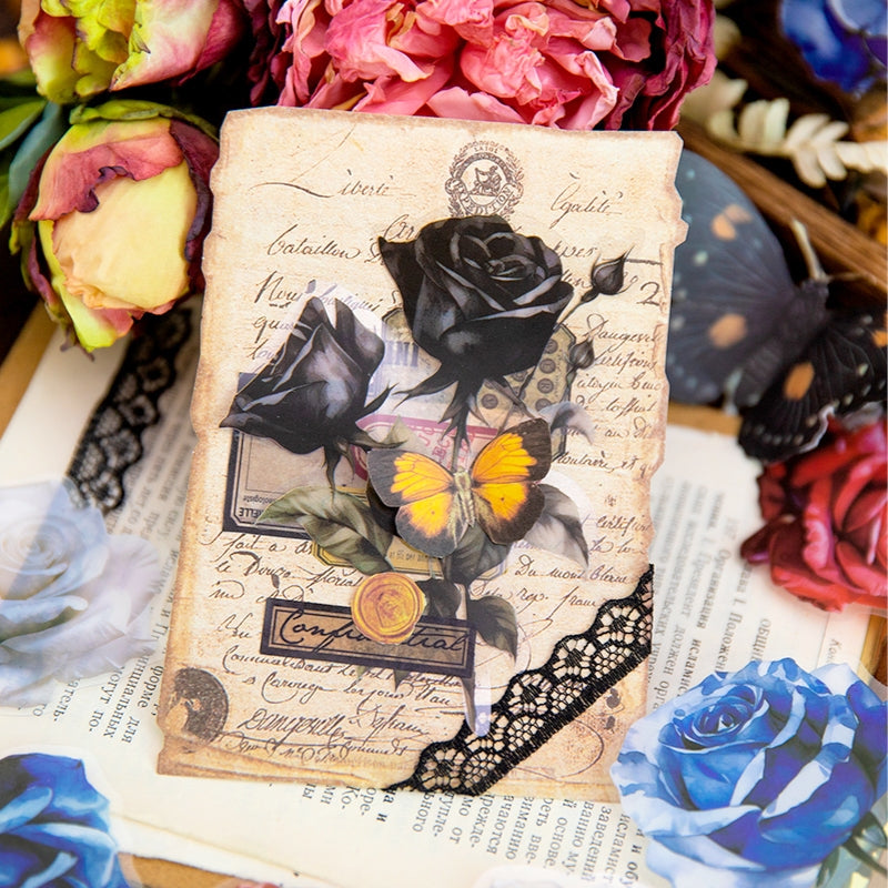 Rose-themed Multi-color PET Stickers b2