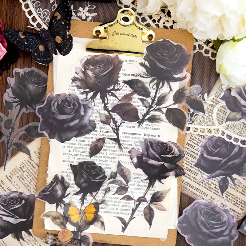 Rose-themed Multi-color PET Stickers b4