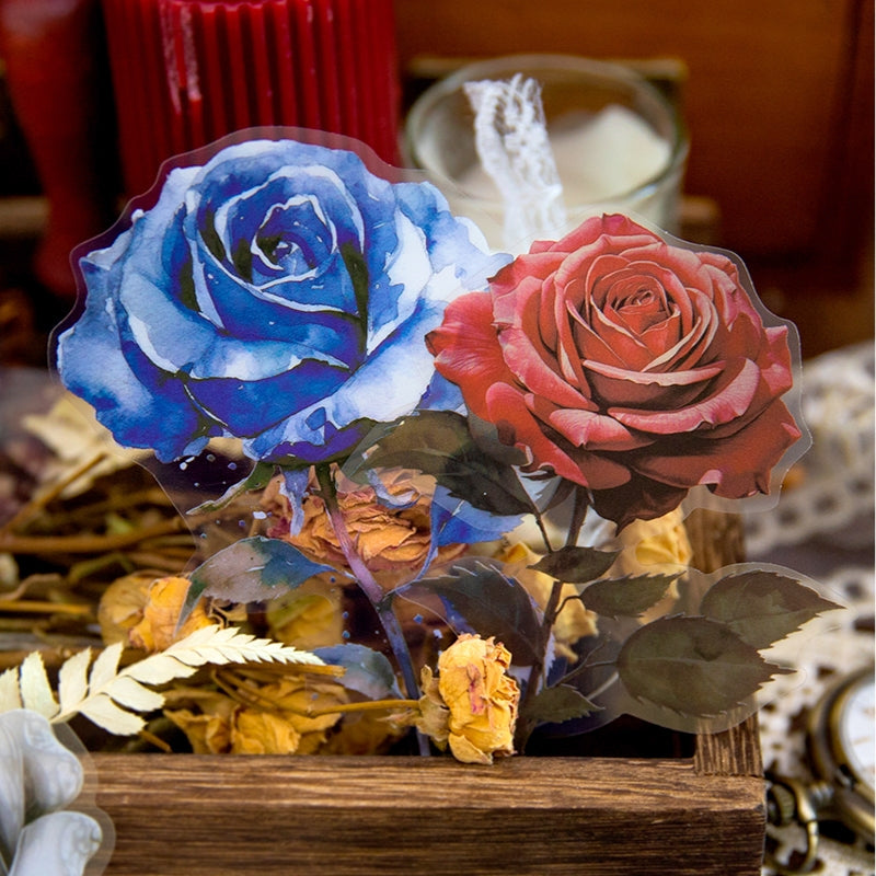 Rose-themed Multi-color PET Stickers b7