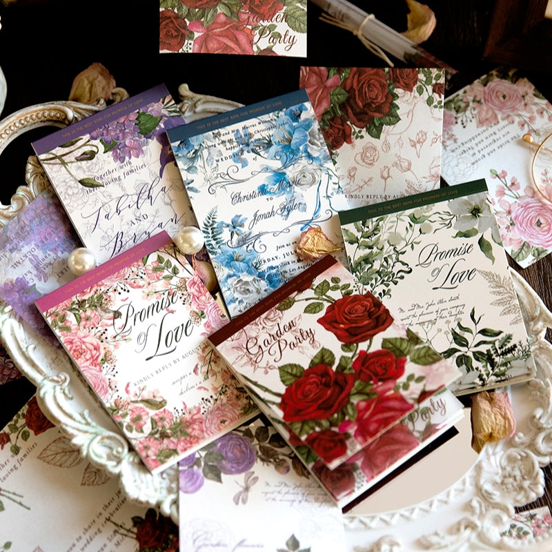 Rose's Vow Retro Journal Message Paper Book a