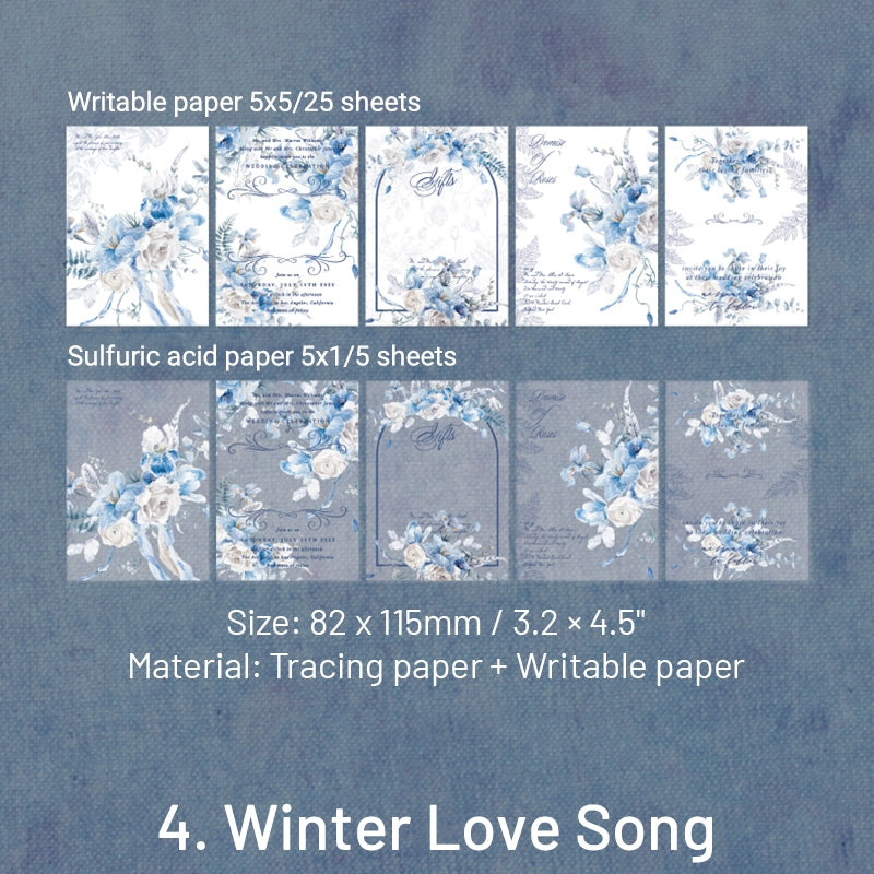 Rose's Vow Retro Journal Message Paper Book sku-4