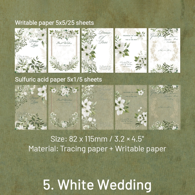Rose's Vow Retro Journal Message Paper Book sku-5