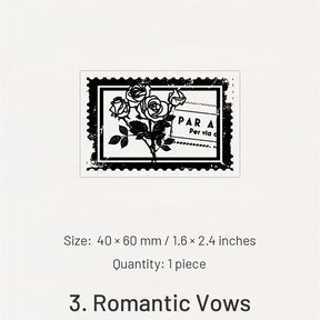 Rosebush in Blossom Series Retro Flower Wooden Rubber Stamp sku-3