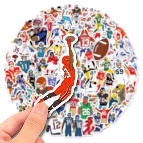Rugby NFL Player Classic Action Doodle Stickers - Stamprints