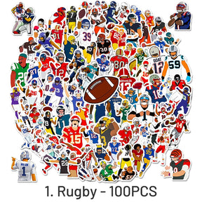 Rugby NFL Player Classic Action Doodle Stickers sku-1