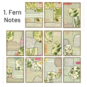 Sewing Art Theme Scrapbook Paper - Plants, Music Notes, Bills sku-1