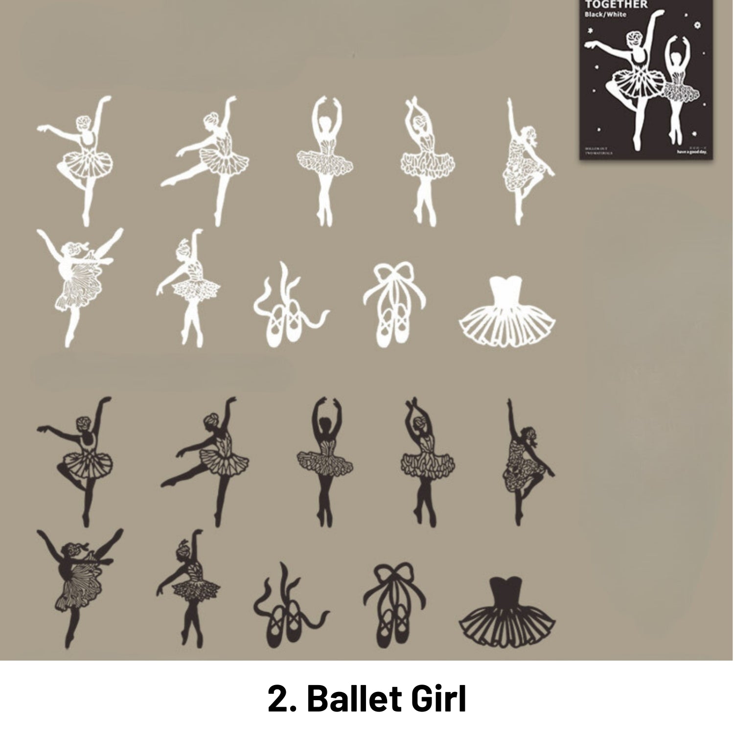 Shadow Dance Series Creative Figure Silhouette Hollow Material Paper 2