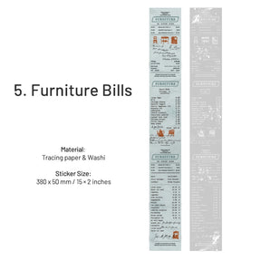 Shop Checklist Boxed Stickers - Coffee, Clothes, Furniture Bills sku-5