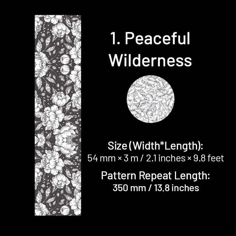 Silk Brocade Blooms Retro Silver Hot Stamping Decorative Tape sku-1