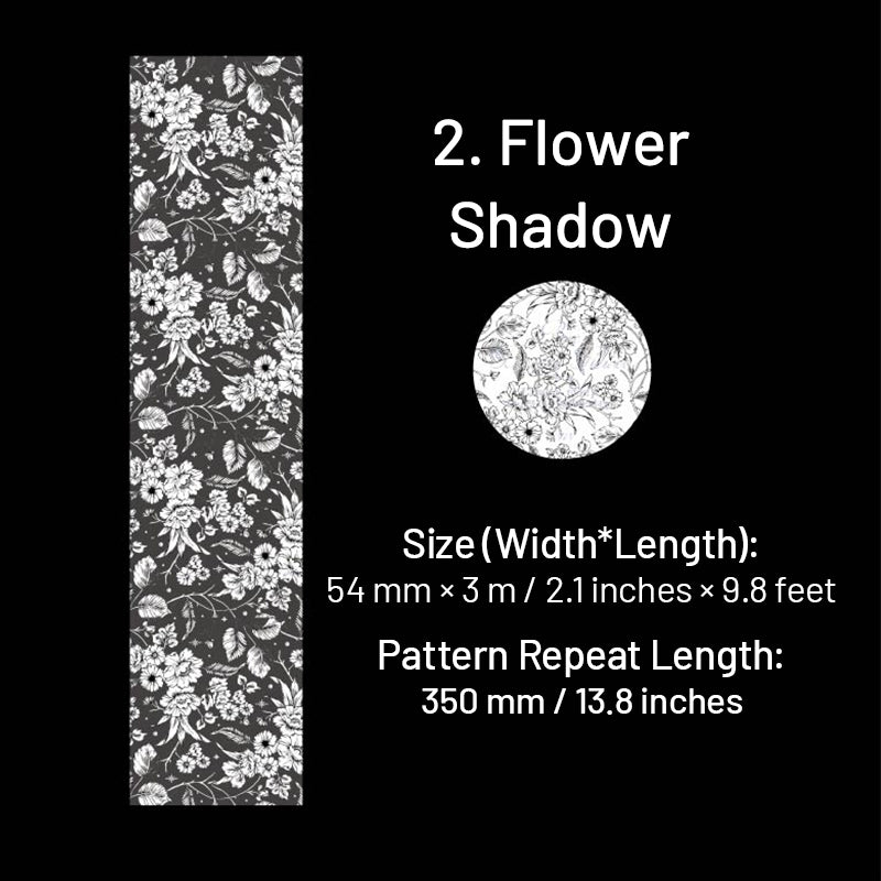Silk Brocade Blooms Retro Silver Hot Stamping Decorative Tape sku-2