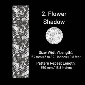 Silk Brocade Blooms Retro Silver Hot Stamping Decorative Tape sku-2