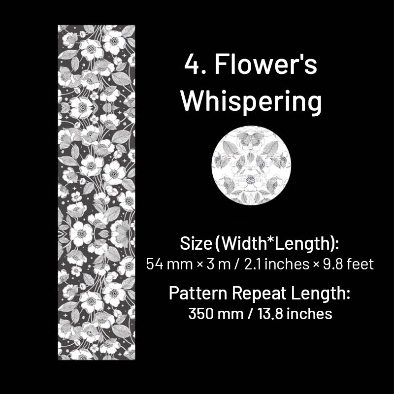 Silk Brocade Blooms Retro Silver Hot Stamping Decorative Tape sku-4