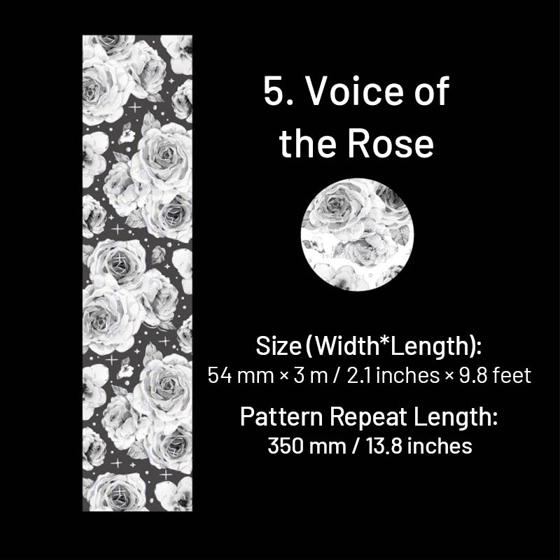 Silk Brocade Blooms Retro Silver Hot Stamping Decorative Tape sku-5