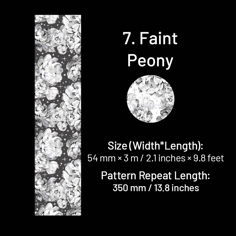 Silk Brocade Blooms Retro Silver Hot Stamping Decorative Tape sku-7