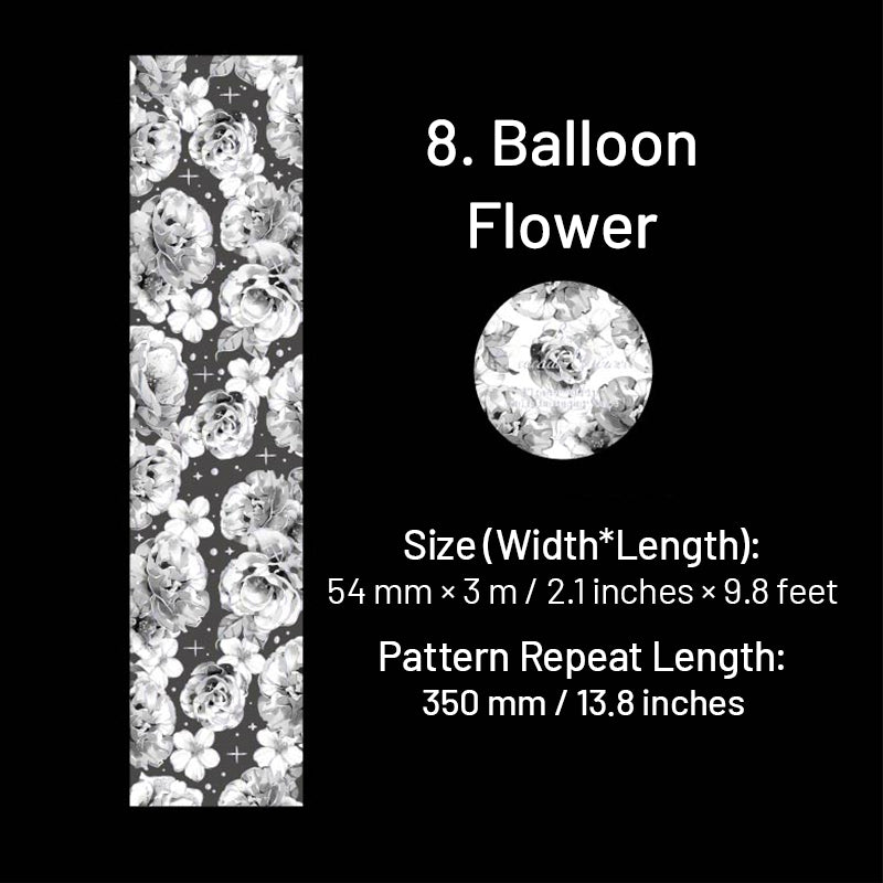 Silk Brocade Blooms Retro Silver Hot Stamping Decorative Tape sku-8