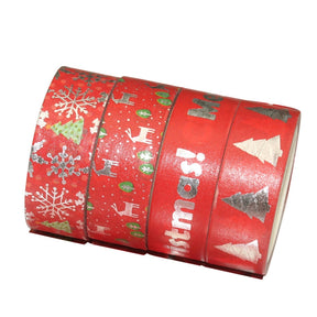 Silver Foil Christmas Washi Tape Set - 12 Rolls c3