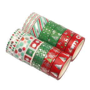 Silver Foil Christmas Washi Tape Set - 12 Rolls c4