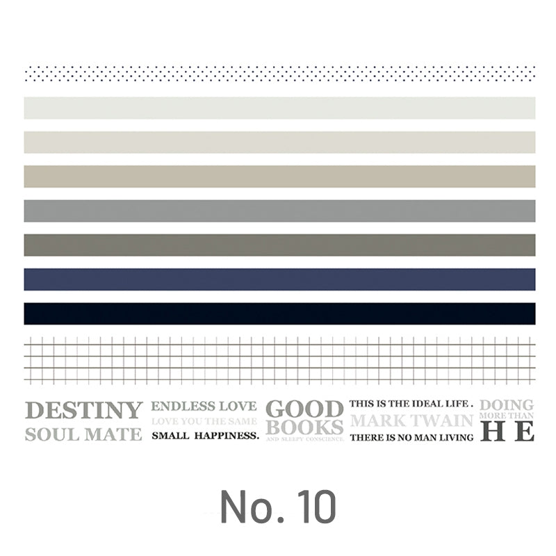 Simple Basic Pure Color Washi Tape Set 10