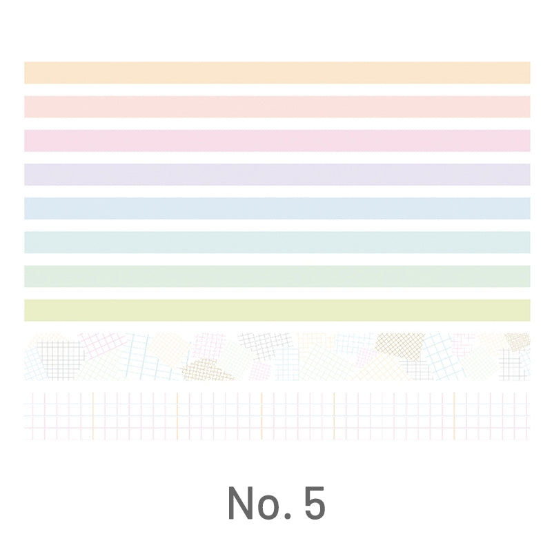 Simple Basic Pure Color Washi Tape Set 5