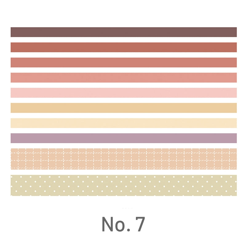 Simple Basic Pure Color Washi Tape Set 7