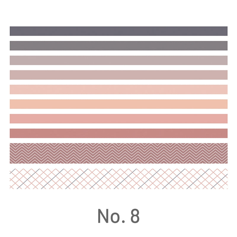 Simple Basic Pure Color Washi Tape Set 8