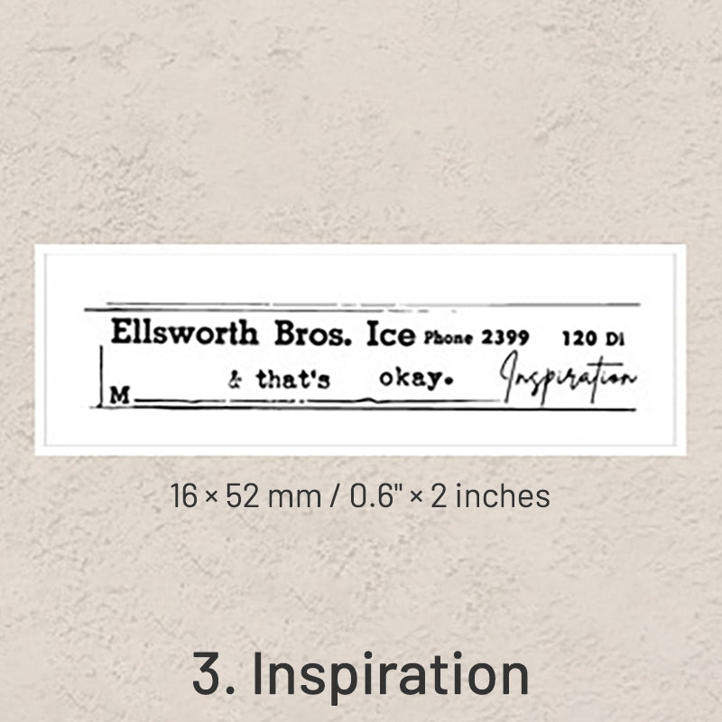 Simple English Text Wooden Rubber Stamp sku-3