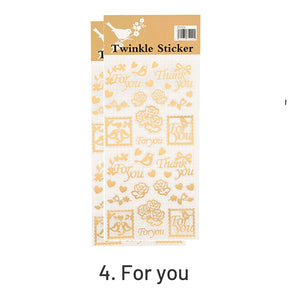Simple Hot Stamping Cat English Flower Sticker sku-4