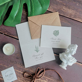 Simple Natural Style Botanical Greeting Card Envelope Set b2
