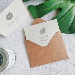 Simple Natural Style Botanical Greeting Card Envelope Set b3