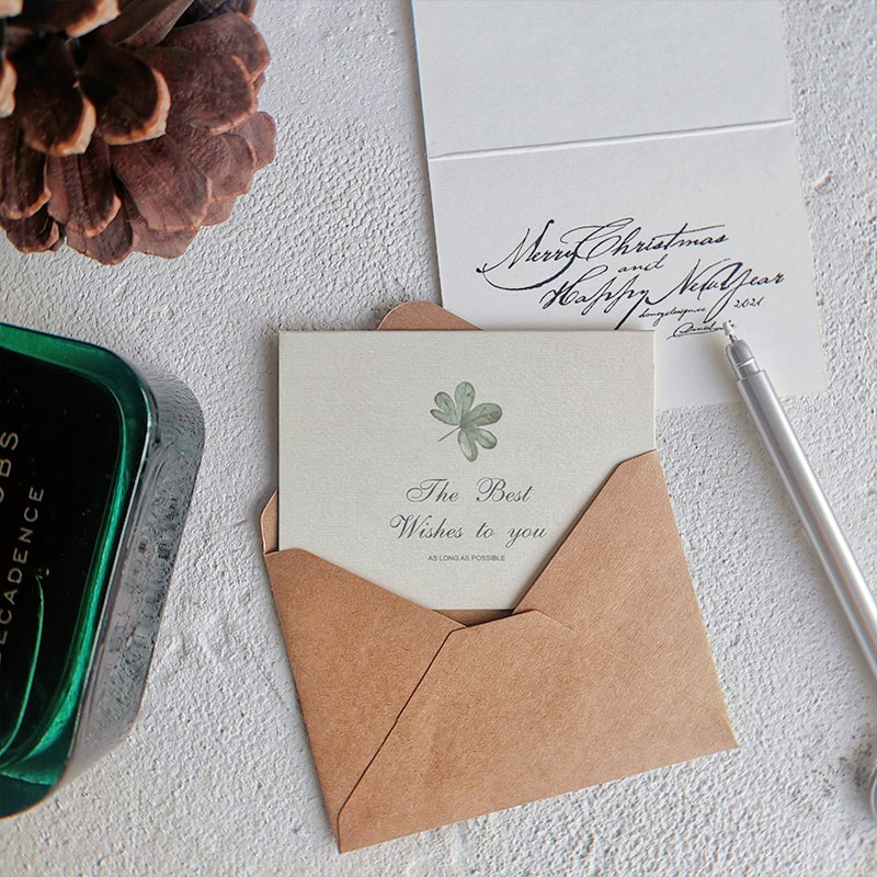 Simple Natural Style Botanical Greeting Card Envelope Set b