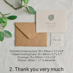 Simple Natural Style Botanical Greeting Card Envelope Set sku-2