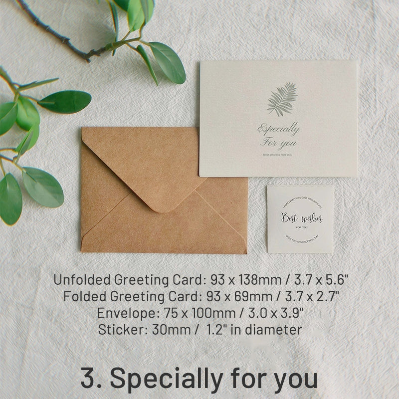 Simple Natural Style Botanical Greeting Card Envelope Set sku-3