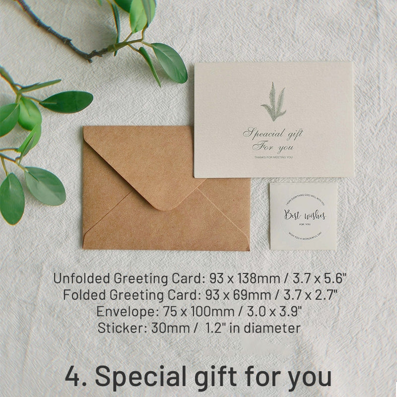 Simple Natural Style Botanical Greeting Card Envelope Set sku-4
