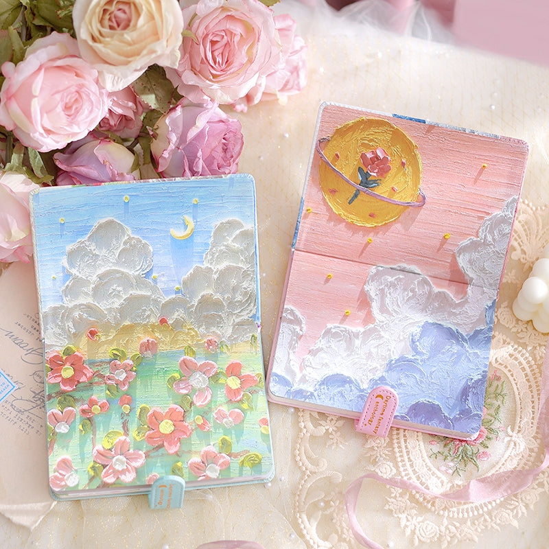 Sky & Oil Painting Magnetic Closure Journal Notebook b1