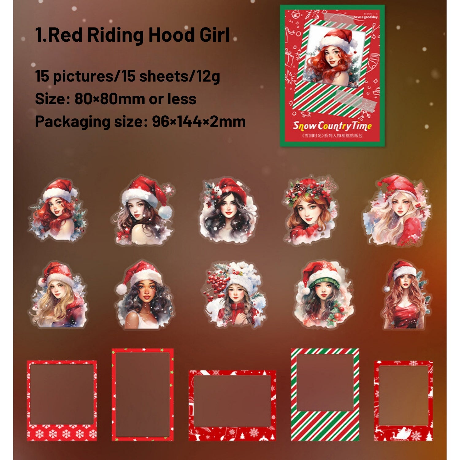 Snow Country Time Series Christmas Polaroid Character Sticker Pack17