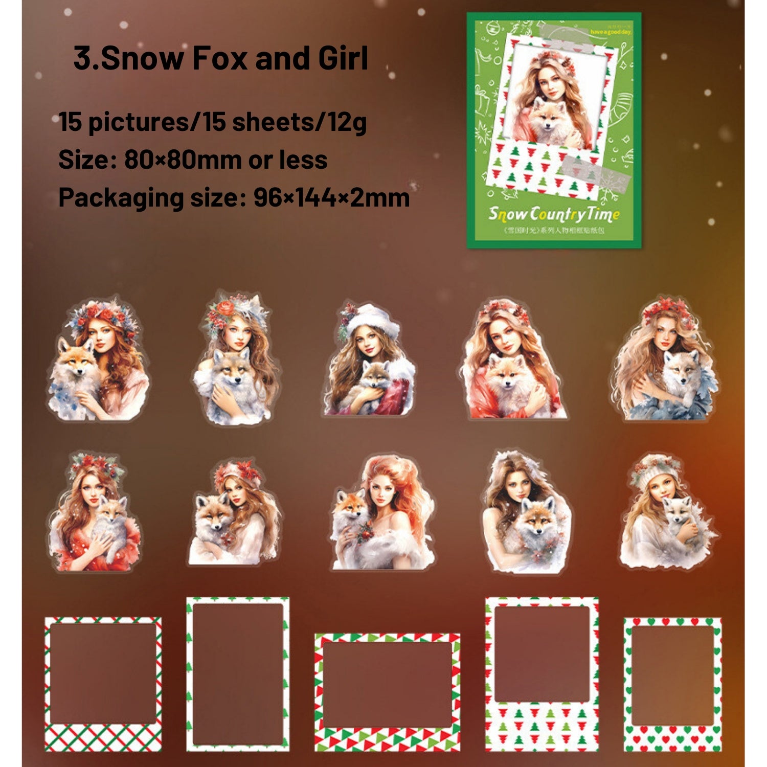 Snow Country Time Series Christmas Polaroid Character Sticker Pack19