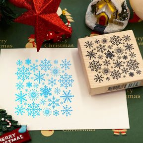 K-Kingdom Vintage Snowflake Wooden Rubber Stamp