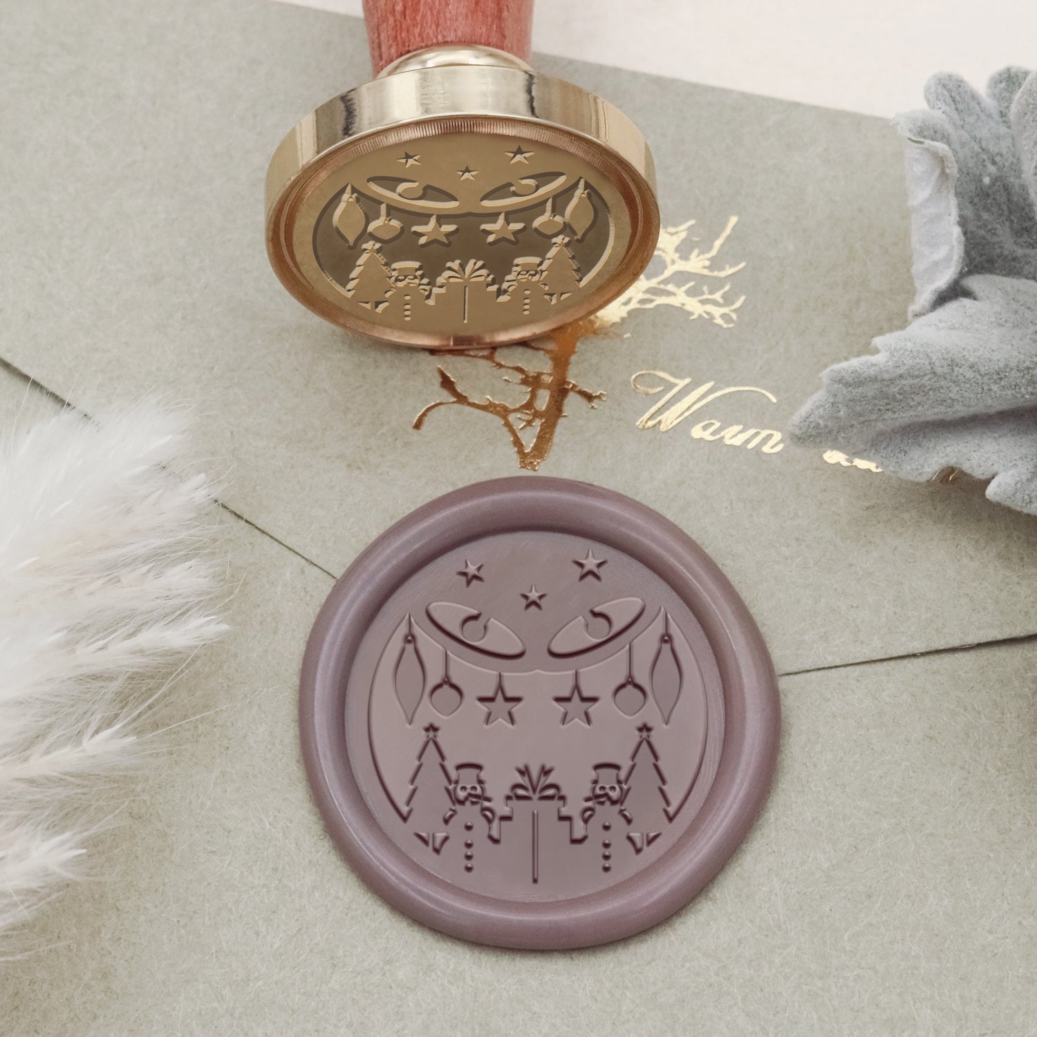 Snowy Night Christmas Wax Seal Stamp