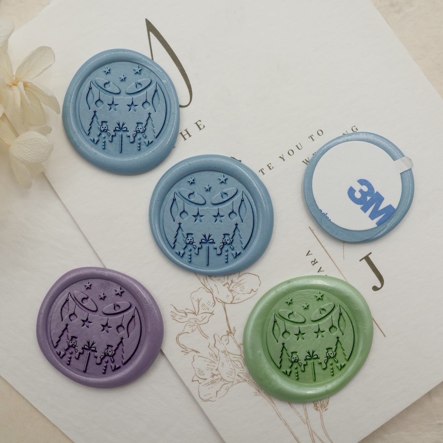 Wax Seal Stamp Set, 4 Pieces Sealing Wax Stamps - Starry Sky