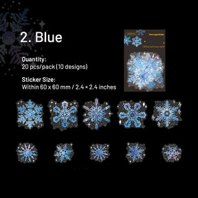 Snowy Night Snowflake Stickers - Christmas, Winter, Snow sku-2
