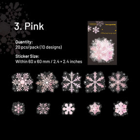 Snowy Night Snowflake Stickers - Christmas, Winter, Snow sku-3
