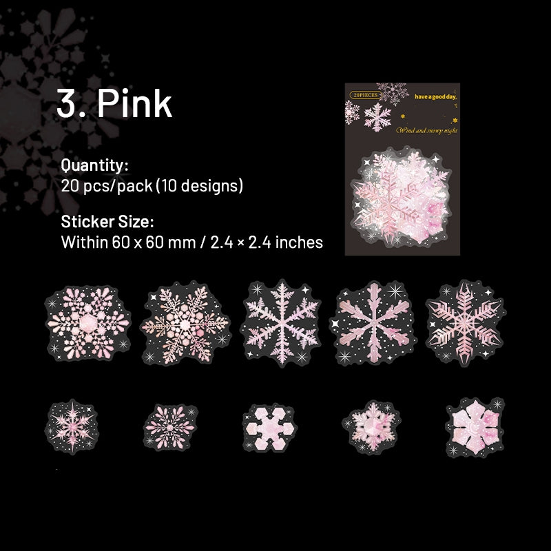 Snowflake Sticker with 3 Designs