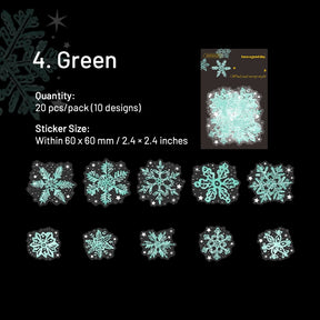 Snowy Night Snowflake Stickers - Christmas, Winter, Snow sku-4