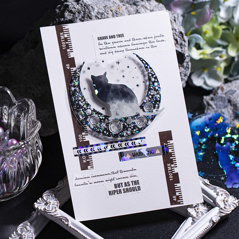 Space and Cat Holographic PET Stickers b3