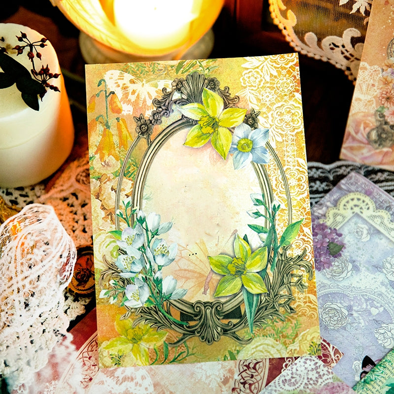 Spring Flower Field Series Retro Double-Sided Decorative Paper c