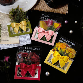 Spring Flower House Series Retro Plant PET Stickers a