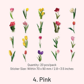 Spring Flower House Series Retro Plant PET Stickers sku-4