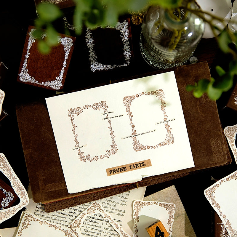 Spring Ivy Garden Vintage Lace Frame Wooden Rubber Stamp b4