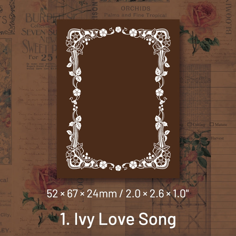 Spring Ivy Garden Vintage Lace Frame Wooden Rubber Stamp sku-1